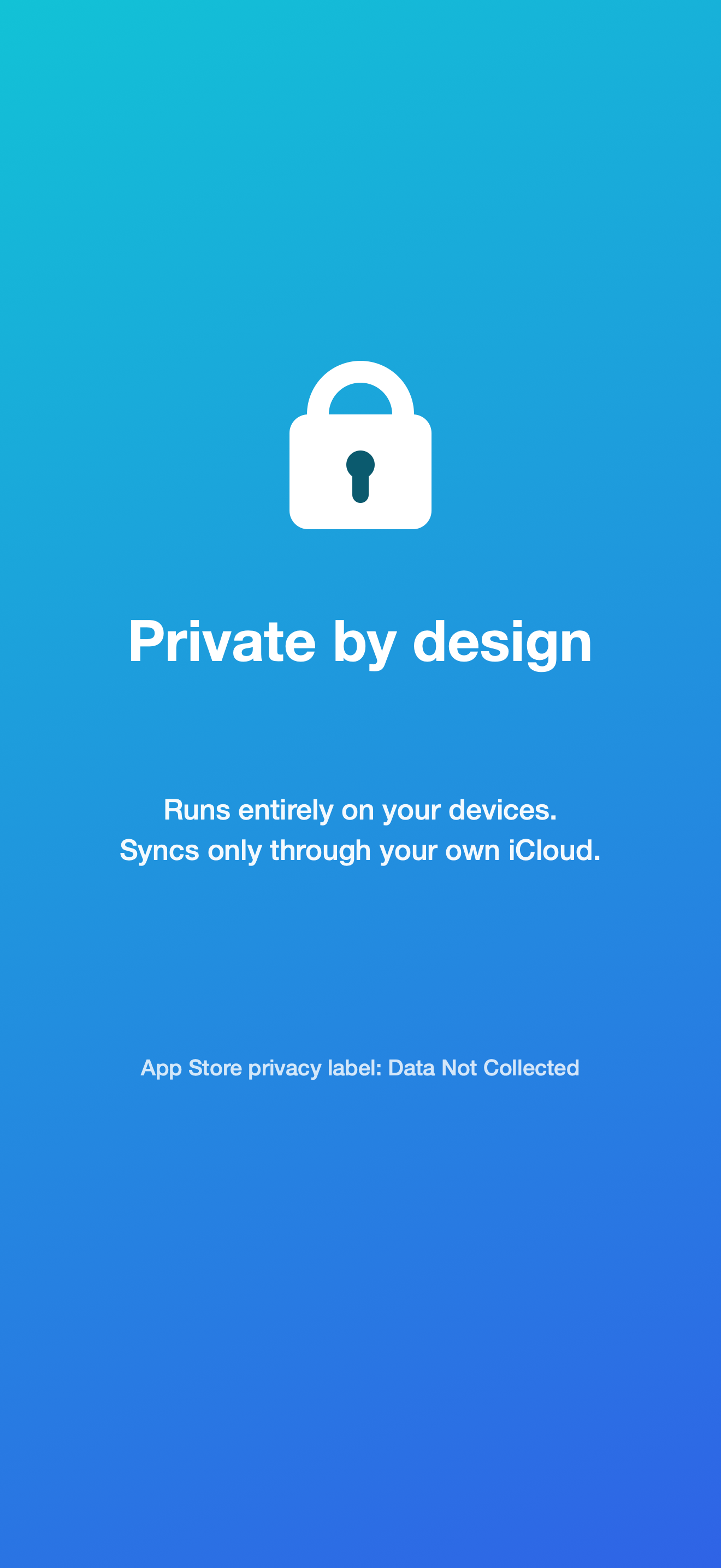 Private by design settings screen